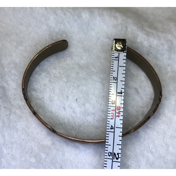 Vintage Southwestern WM Wheeler Solid Copper Cuff Detailed Bracelet Native - Picture 4 of 4